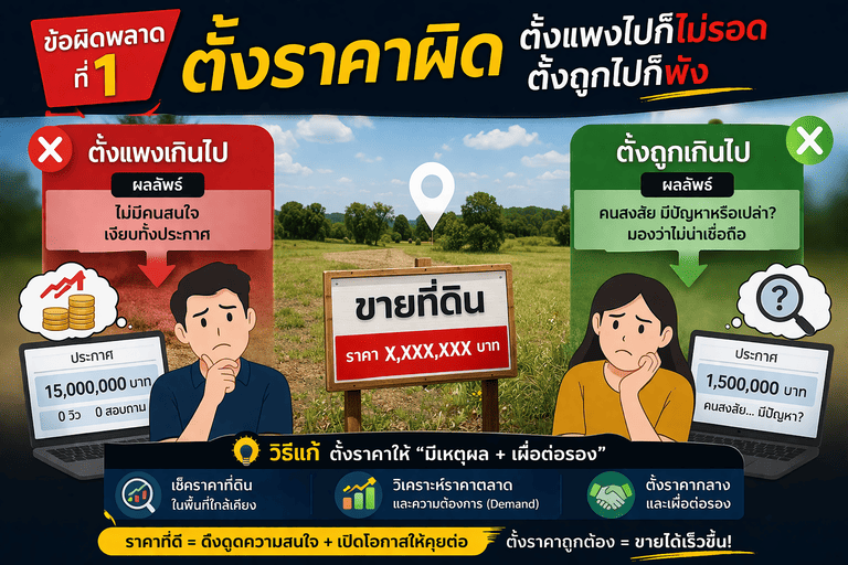 การตั้งราคาให้ถูกต้อง  ขายที่ดิน