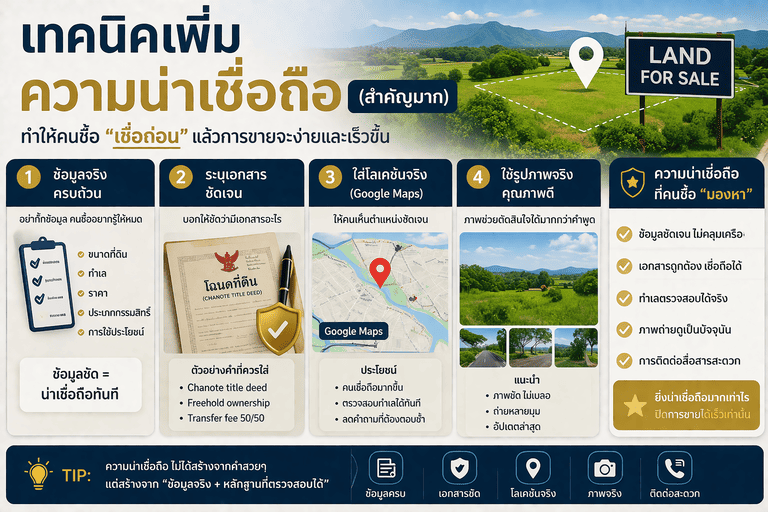 เทคนิคเพิ่มความน่าเชื่อถือในการขายอสังหาฯ