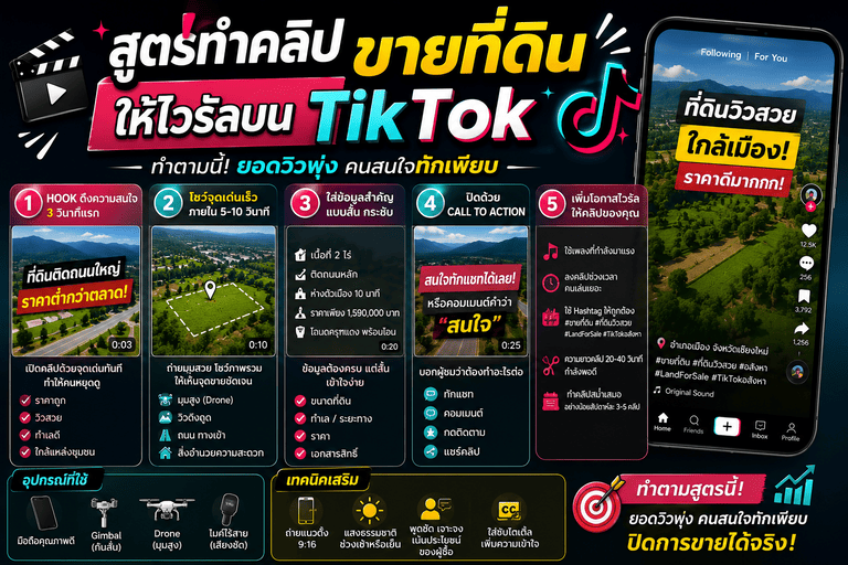 สูตรทำคลิปขายที่ดินให้ไวรัลบน TikTok